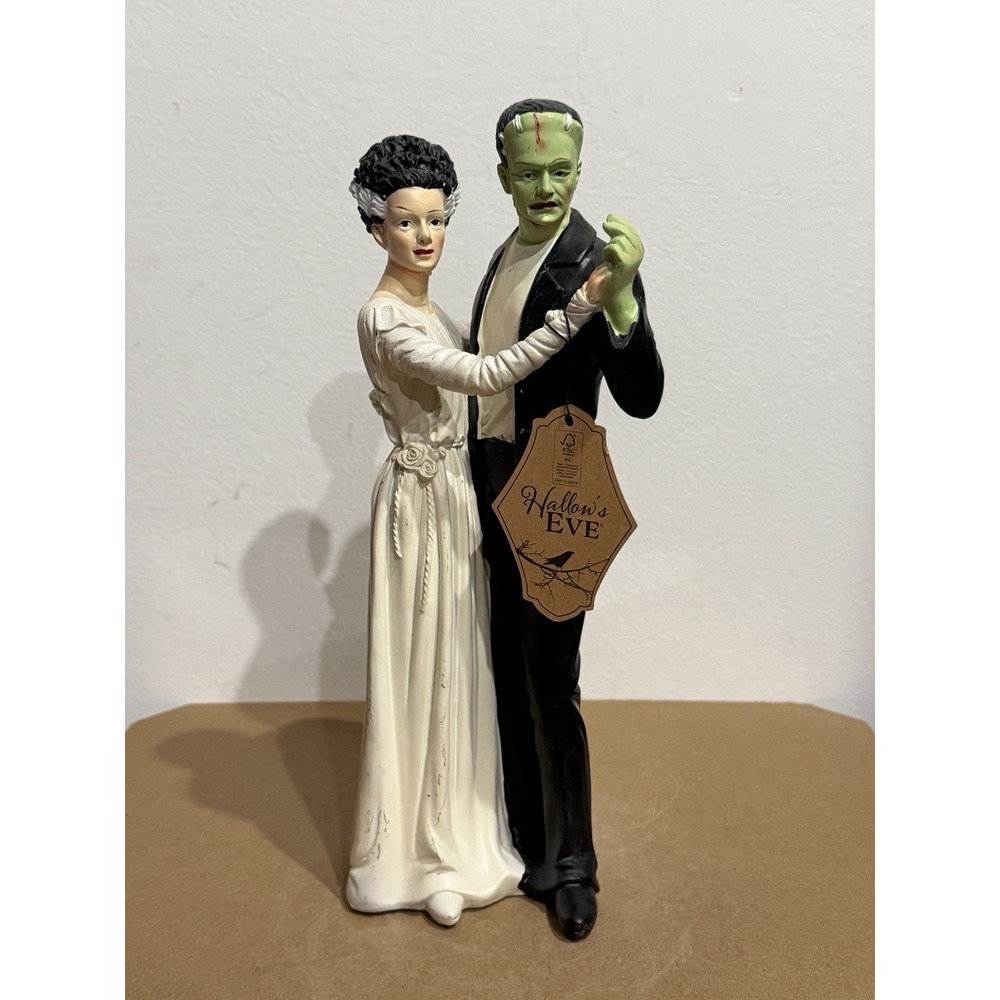 Martha Stewart Hallow's Eve Frankenstein & Bride Dancing Halloween Figure 12"